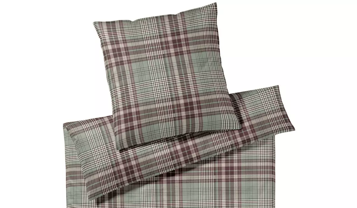 Elegante Soft Flanell Bettwäsche Liverpool (135x200): Gedeckte Eleganz in Grün-Rost