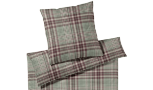 Elegante Soft Flanell Bettwäsche Liverpool (155x220): Extragroßer Kuschelfaktor in Grün-Rost