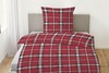 Bugatti Flanell Bettwäsche (155x220): Komfortgröße im Rot-Karo Design